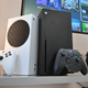 Microsoft’s Xbox Series X (black) and series S (white) gaming consoles are displayed at a flagship store of SK Telecom in Seoul on November 10, 2020.